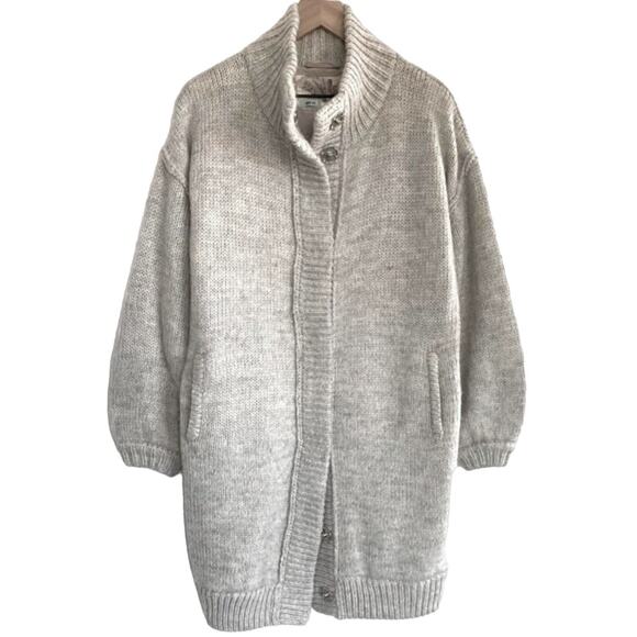 Urban Outfitters Kimchi Blue Oversized Sweater Coat Heather Grey Size M - Picture 9 of 9